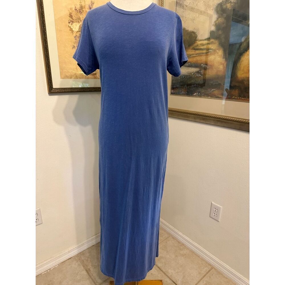 SUNDRY Heathered Blue Short-Sleeve Maxi Dress Size 2